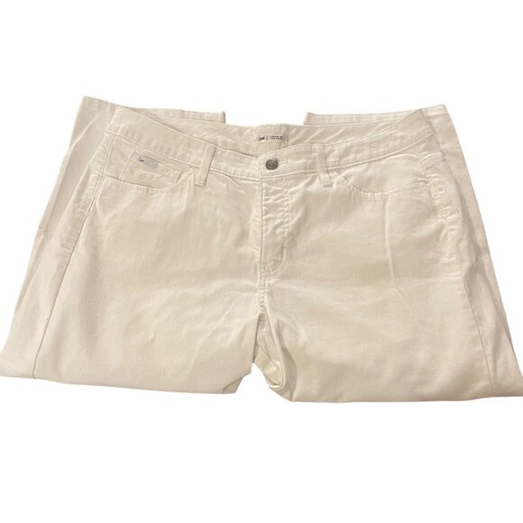 Lee Womens Relaxed Fit Straight Leg White Denim Jeans Size 16 capri - Picture 1 of 11